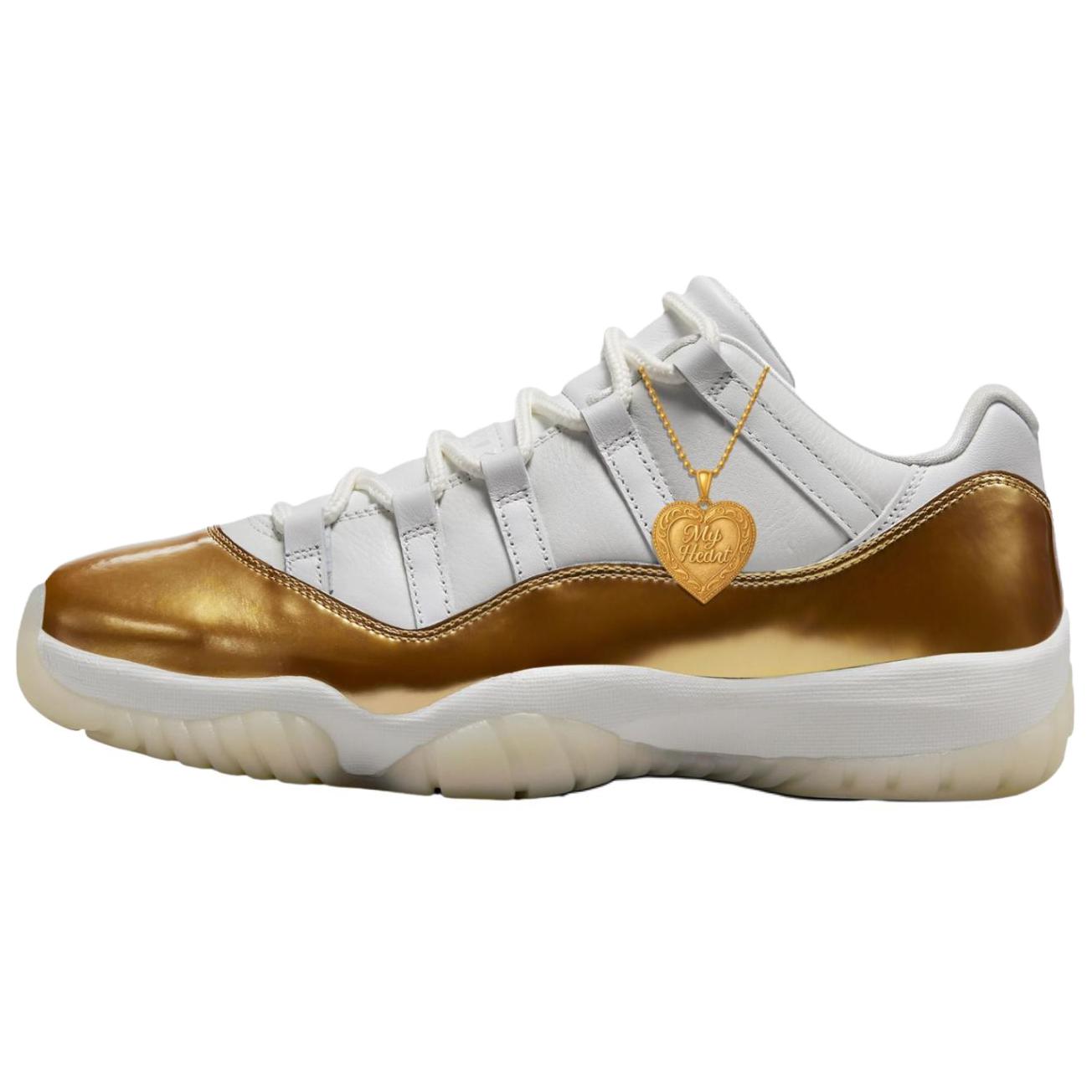 

Jordan Air Jordan 11 Low top Basketball Shoes Unisex White Gold AH7860-102 36.5