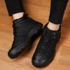 Boots Winter Cotton Man Ankle Boots Non-slip Men Work Shoes Quality Lace Up Waterproof Leather Male Boots Bota Masculina2025
