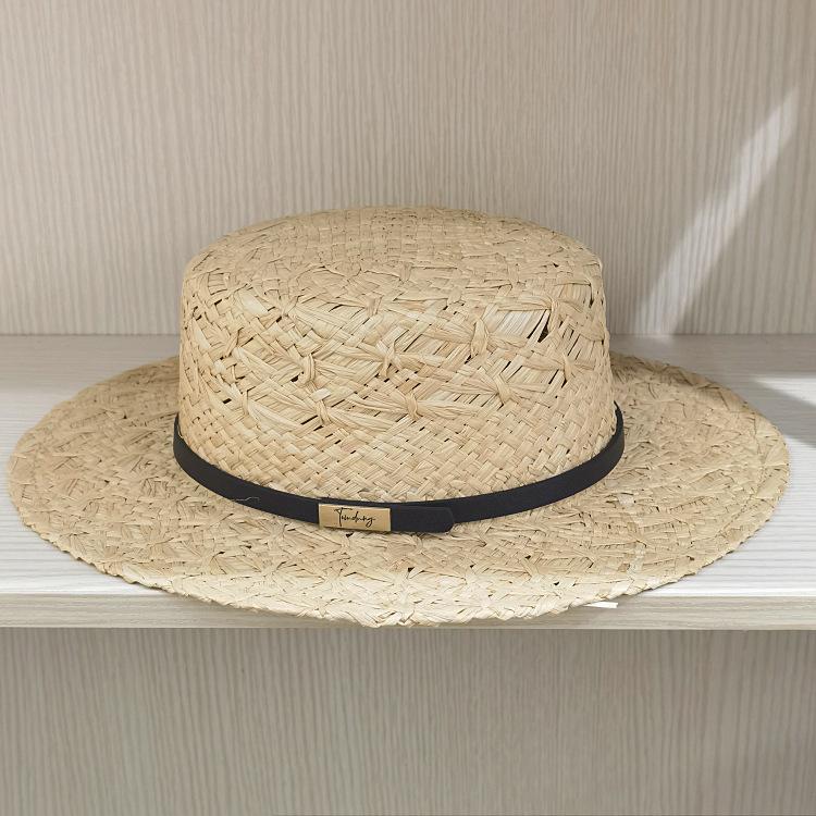 

Women Summer Hats Wide Brim Boater Hat Straw Sun Hat with Leather Band Fedora Hat Beach Hat