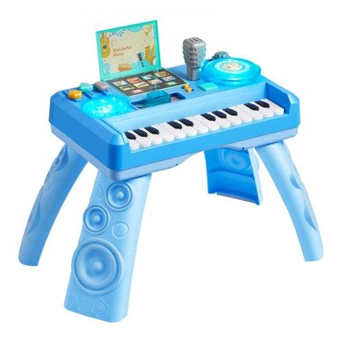 VEVOR Baby DJ Playset for Toddlers 1-3, Educational Musical Table Toys with 133 Sound Sources, Recording and LED DJ Turntable