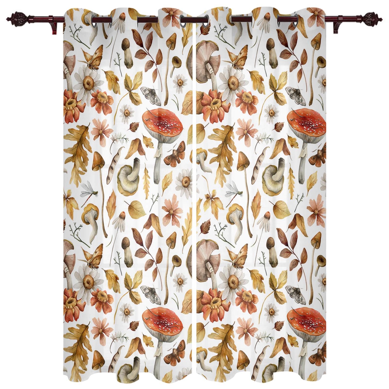 Грибное растение Винтажные современные оконные шторы для гостиной — фото 18