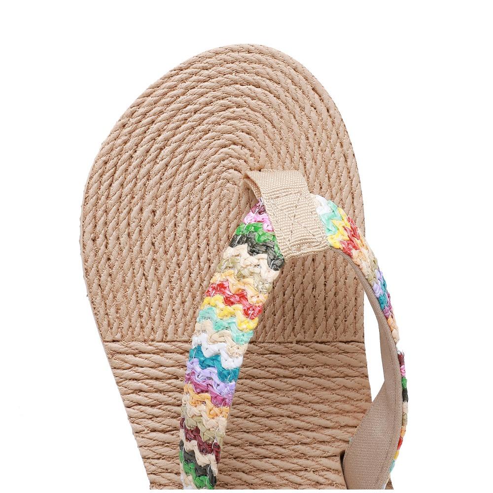 Women's Fashion Trend Anti Slip Wear-resistant Comfortable Soft Bottom Ethnic Style Flat Heel Flip Flops