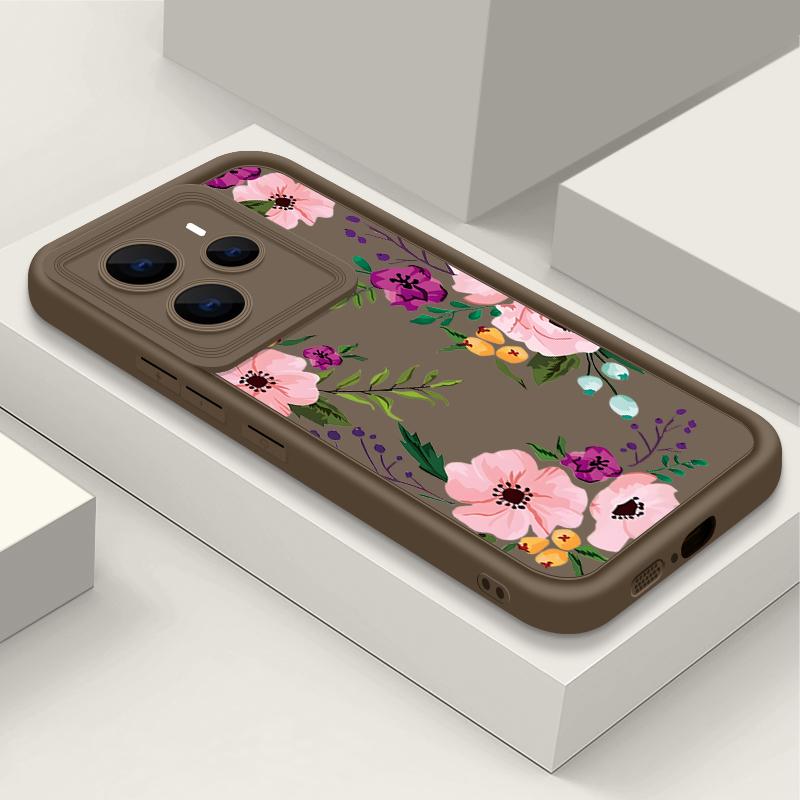 Für Xiaomi 14T Pro 13T Poco X7 F6 X6 Pro Redmi Note 14 Pro 13 12 11 Hülle Blumendruck Weiches Silikon Stoßfest Linsenschutz TPU Matt Handyhülle