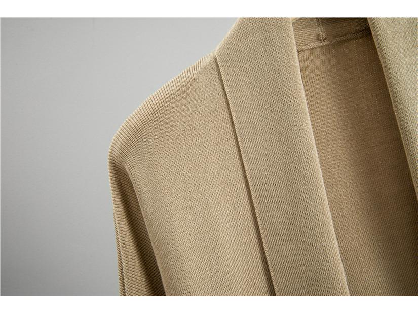 Women's Autumn Winter Knitted Three-Piece Set: Sleeveless Vest, Cardigan Sweater, Midi Skirt.