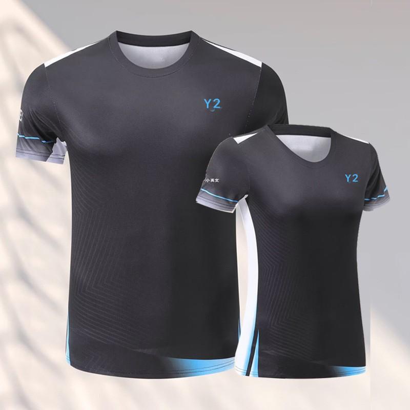 Unisex Badminton Shirt Short Sleeve Quick Dry Sport T-Shirt Men Women Kids Training Competition