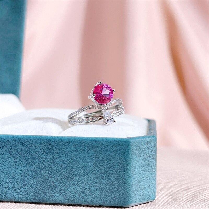 BELLA BOX Luxury Women Ring With Round Shape Zircon Wedding Anniversary Fine Jewelry Gift