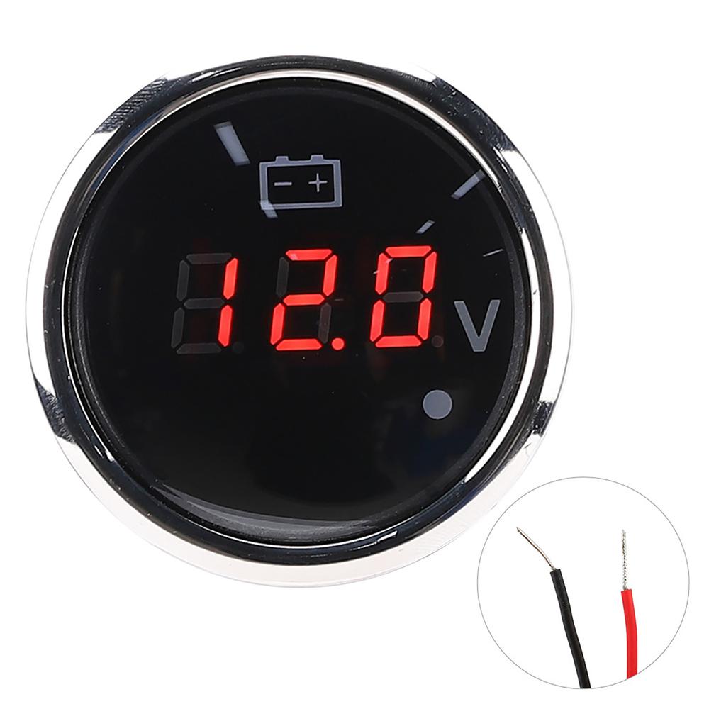 2in Battery Voltage Gauge LED Digital Display IP67 Waterproof Smart Alarm   for Boat Auto