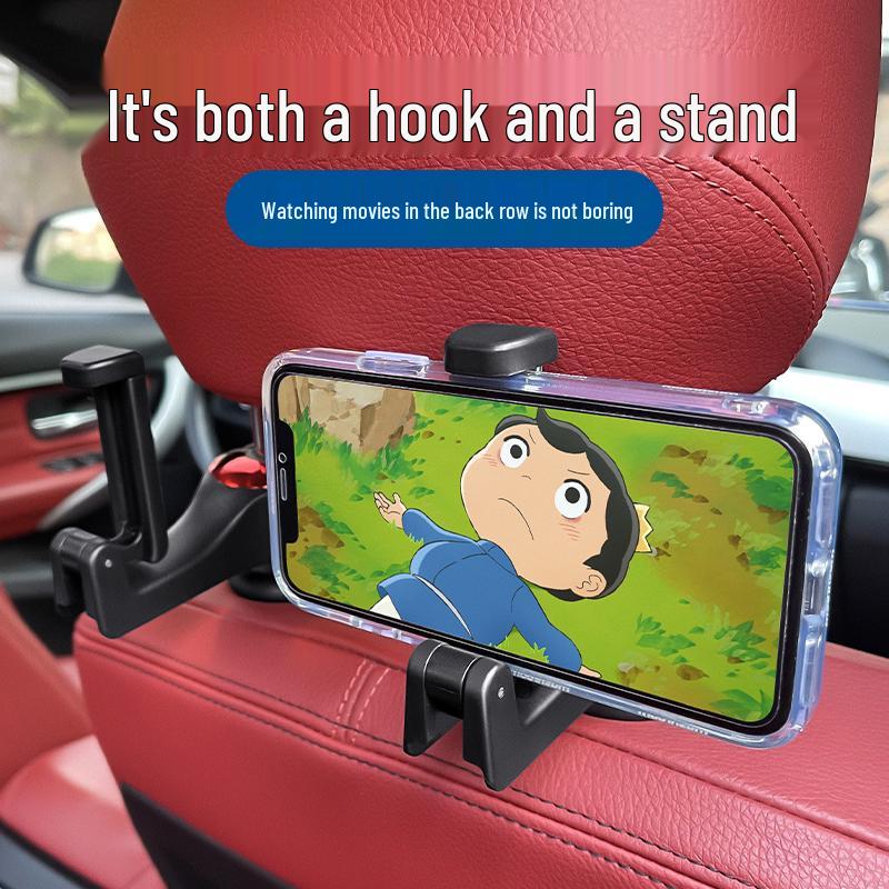 Multifunctional Car Hook & Seat Back Phone Holder with Hidden Storage