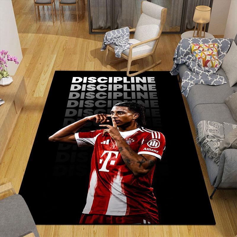 Michael Olise Flannel Printed Carpet, Home Sofa Decoration for Living Room & Bedroom, Non‑Slip Play Flannel Floor Mat for Game Room