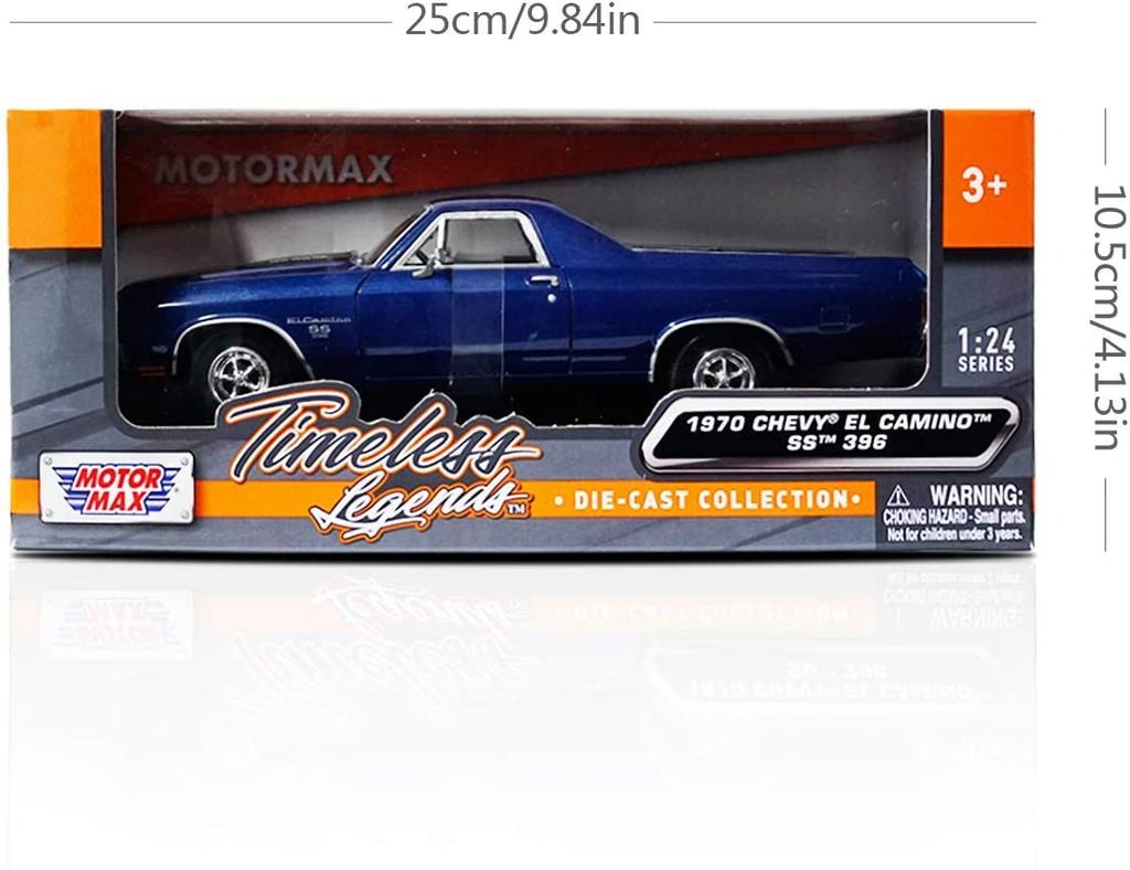 MOTORMAX Scale El Camino Diecast Model EL CAMINO SS396 1970 1/24 Car, (Blue)