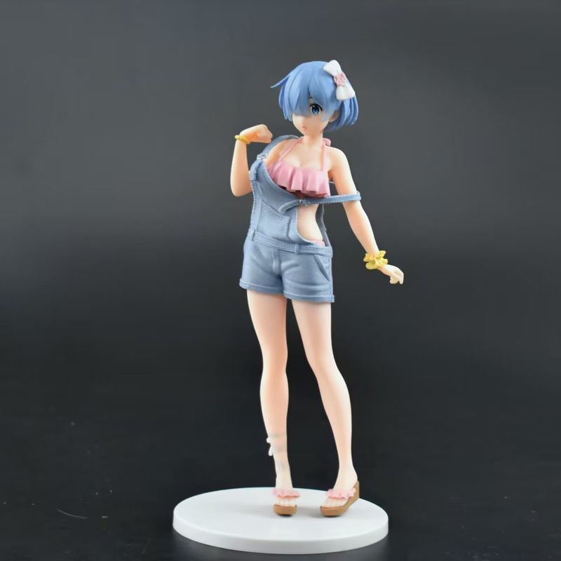 22CM Re:Zero Starting Life In Another World Rem Uniform Figure Anime Statue Desktop Ornament PC Case Decor Collectible Model Toy