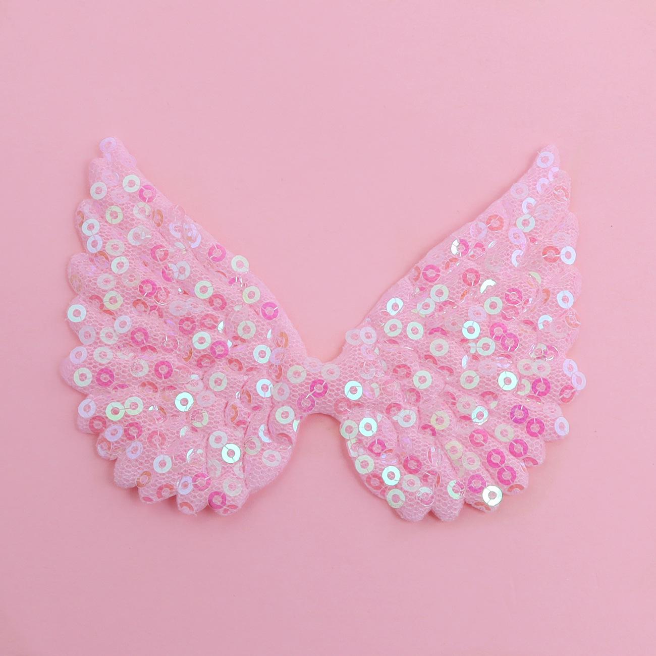 Ultrasonic Embossed Sequin Angel Wings Hair Clips  DIY Jewelry Accessories розовый
