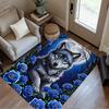 1pc Wolf Forest Scene Rug Home Carpet Non Slip Office Decor Gift Living Room Bedroom