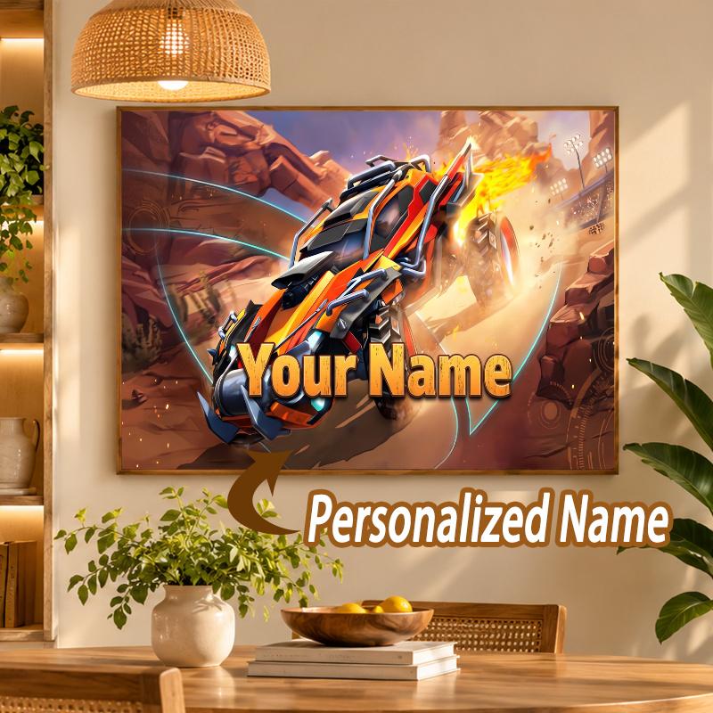 Custom Name Rocket League 5D Diamond Painting Personalized Full Drill Diamond Art Kit Gift
