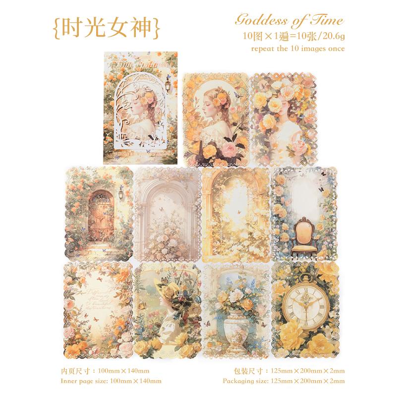 10 Pcs French Romance Series Vintage Material Decorative Paper Diy Diary Album Scrapbooking Material Junk Journal Supplies