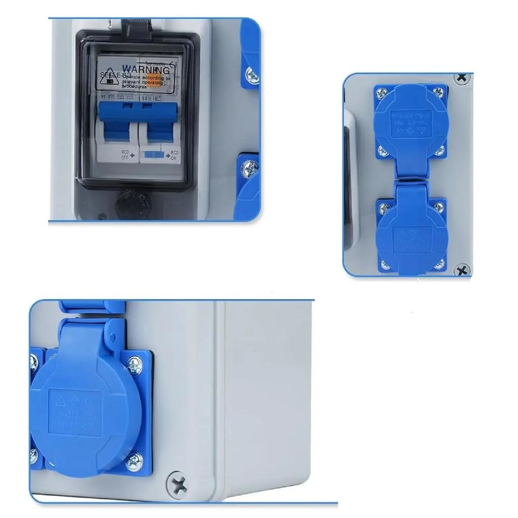 250V/16A Wall Distributor German-Sockets For Schuko Sockets With Grounding For Protect 2-Pin Power Distributor & 1P+N FI Switch