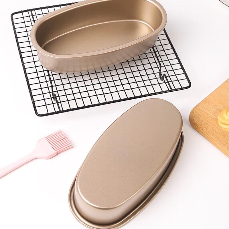 Goldene Ovale Antihaft-Kohlenstoffstahl-Kuchenformen (3 Pack)