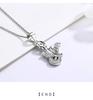 925 Sterling Silver Vintage Skull Guitarist Pendant Necklace - Unisex European American Hip Hop Punk Style Clavicle Chain