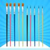 10 Pieces Paint Brushes Profession Paint Brush Round Pointed Tip Nylon Brush Set