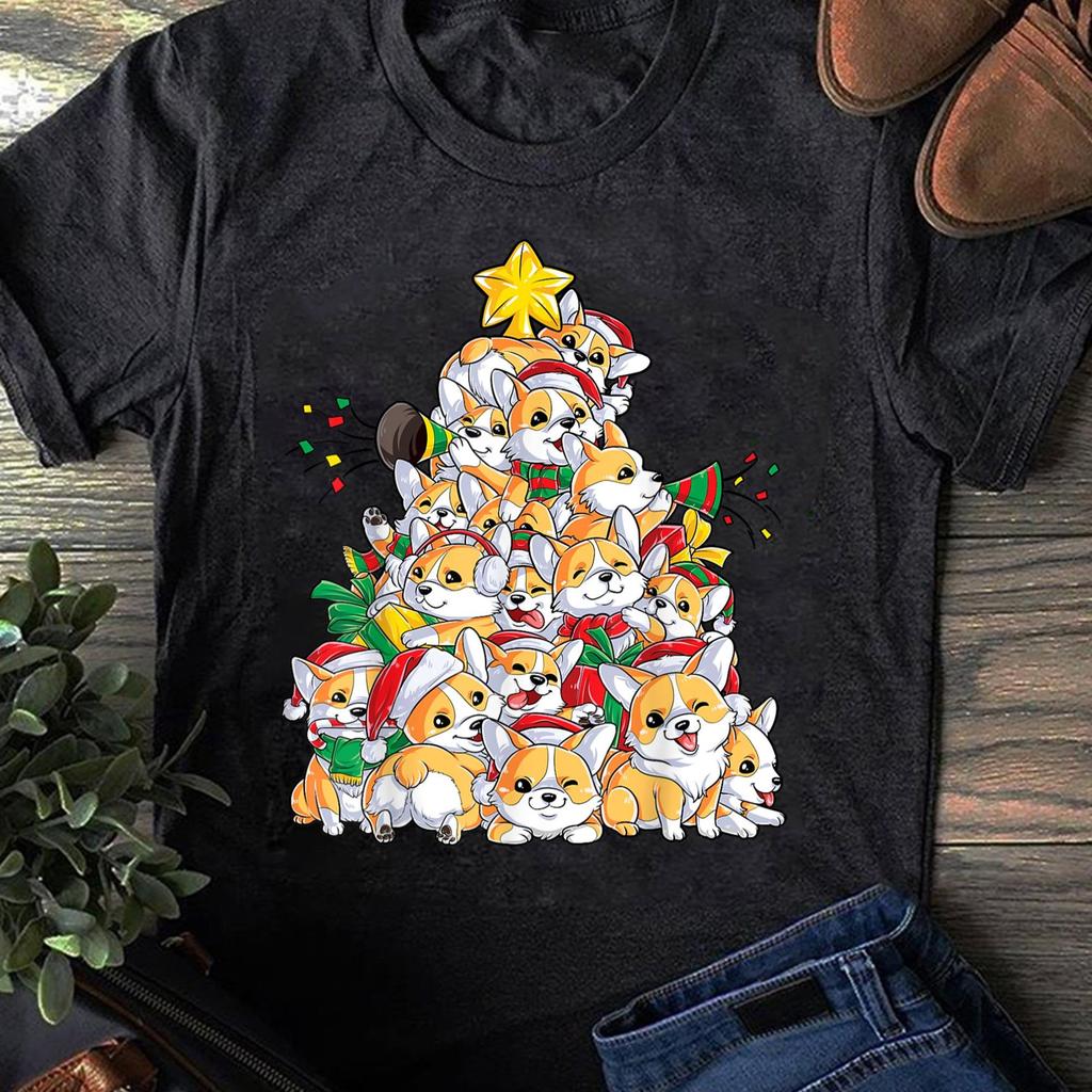 Corgi Christmas Tree T-Shirt: Funny Dog Lover Gift