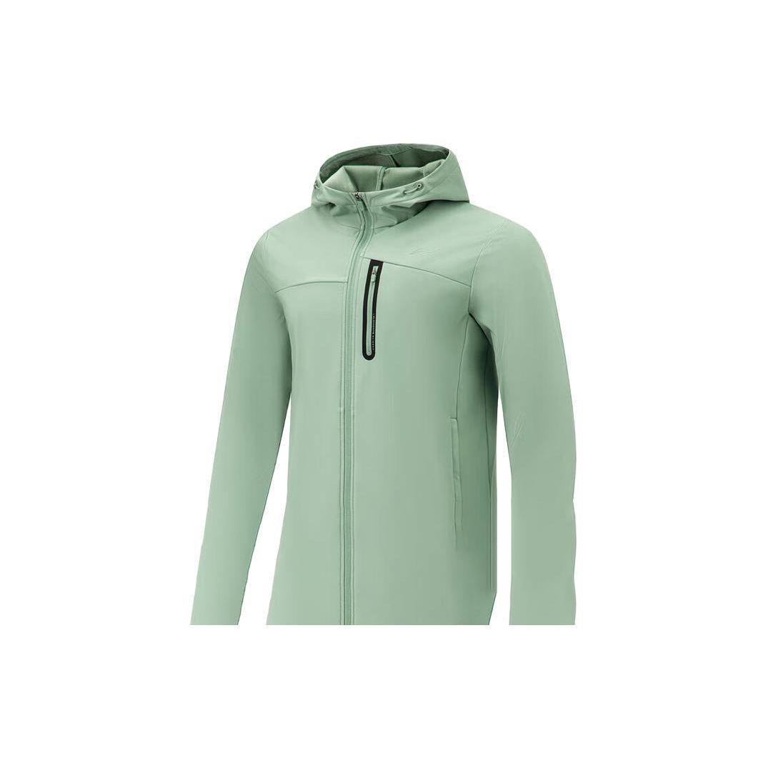 

LiNing Fitness Series однотонная утепленная спортивная куртка с капюшоном для мужчин, куртки цвета нефрита AFDT631-3 L