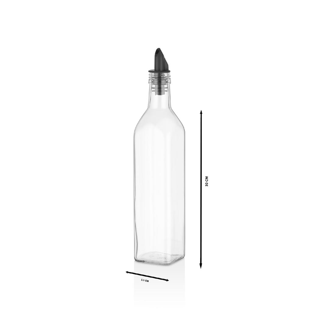 2 Piece Oil Pot Set 500 Ml, Oil And Vinegar Bowl With Wooden Stand