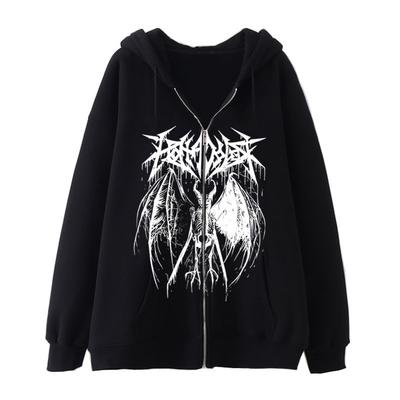 2023 Sweter z zamkiem w stylu gotyckim z nadrukiem duchów bluza z kapturem wiosna i jesień polarowy casualowy uliczny modny sweter