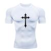 Men's Compression Fitness T-Shirt, Stylish Gothic Dark Cross