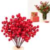 Snow Frosted Artificial Holly Berries DIY Fake Plant Crafts Red Berry Branche  Wedding Decoration
