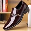 Jarné Nové Pánske Kožené Topánky Lesklá Koža Business Casual Nazúvacie Mokasíny Kaderník Trendy Topánky