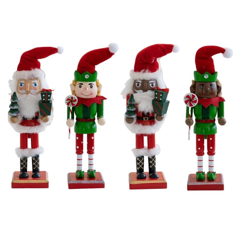 Colorful Soldier Christmas Soldier Dolls Decorations Soldier Wood Christmas Walnut Soldier Winter Table Toppers