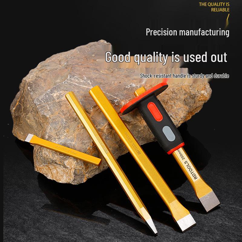 Alloy Multi-Specification Flat & Pointed Stonemasonry Chisel Set Flat Chisel 150mm Handleless