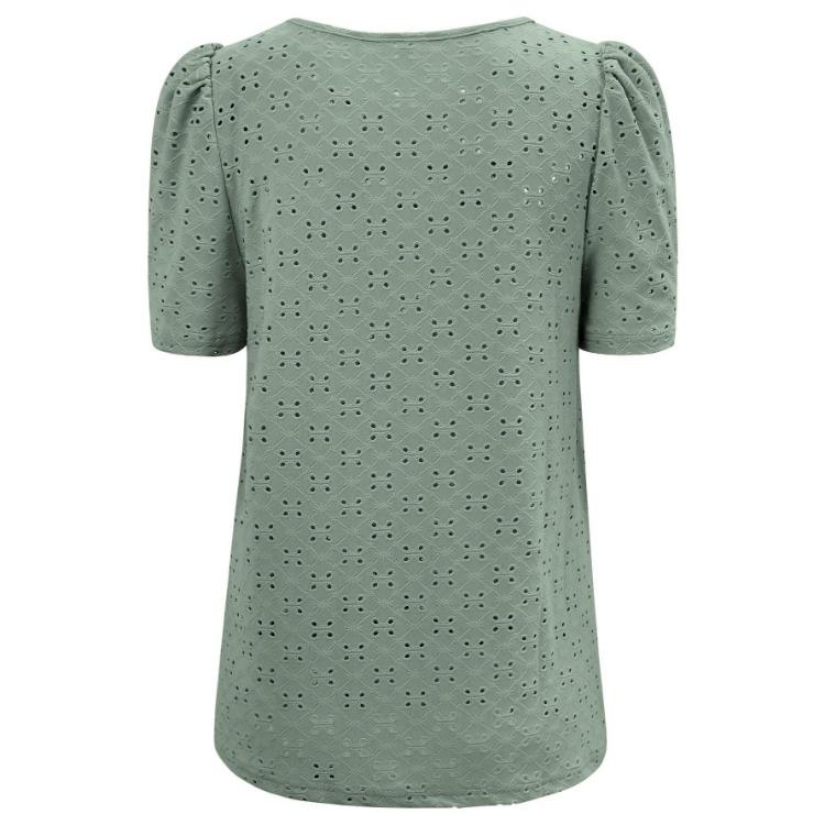 Summer Casual Women's Lace Hollow Slimming T-Shirt Round Neck Short Sleeve Solid Color Blouse Spring Fashion