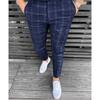 Men's Fashionable Stretch Trousers, Slim-fitting Plaid Trousers, Business Suit Trousers, Casual Golf Trousers