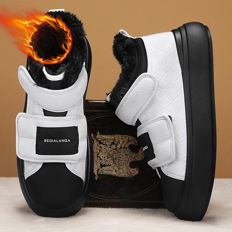 Zimní teplé sněhule pro muže Lehké kotníkové boty Protiskluzové s kožešinovou podšívkou Krátké kotníkové boty Pánské venkovní plyšové fleecem podšité atletické turistické vycházkové boty