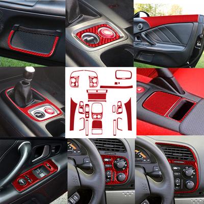 Red Car Interior Decoration Protection Sticker For Honda S2000 2000-2009 Auto Accessories Carbon Fiber