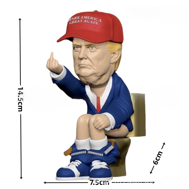 Vtipná panenka kývající hlavou Trump Pryskyřičná figurka Trump Kreativní parodie postavy Vložky do pera Figurky Sběratelská stolní ozdoba