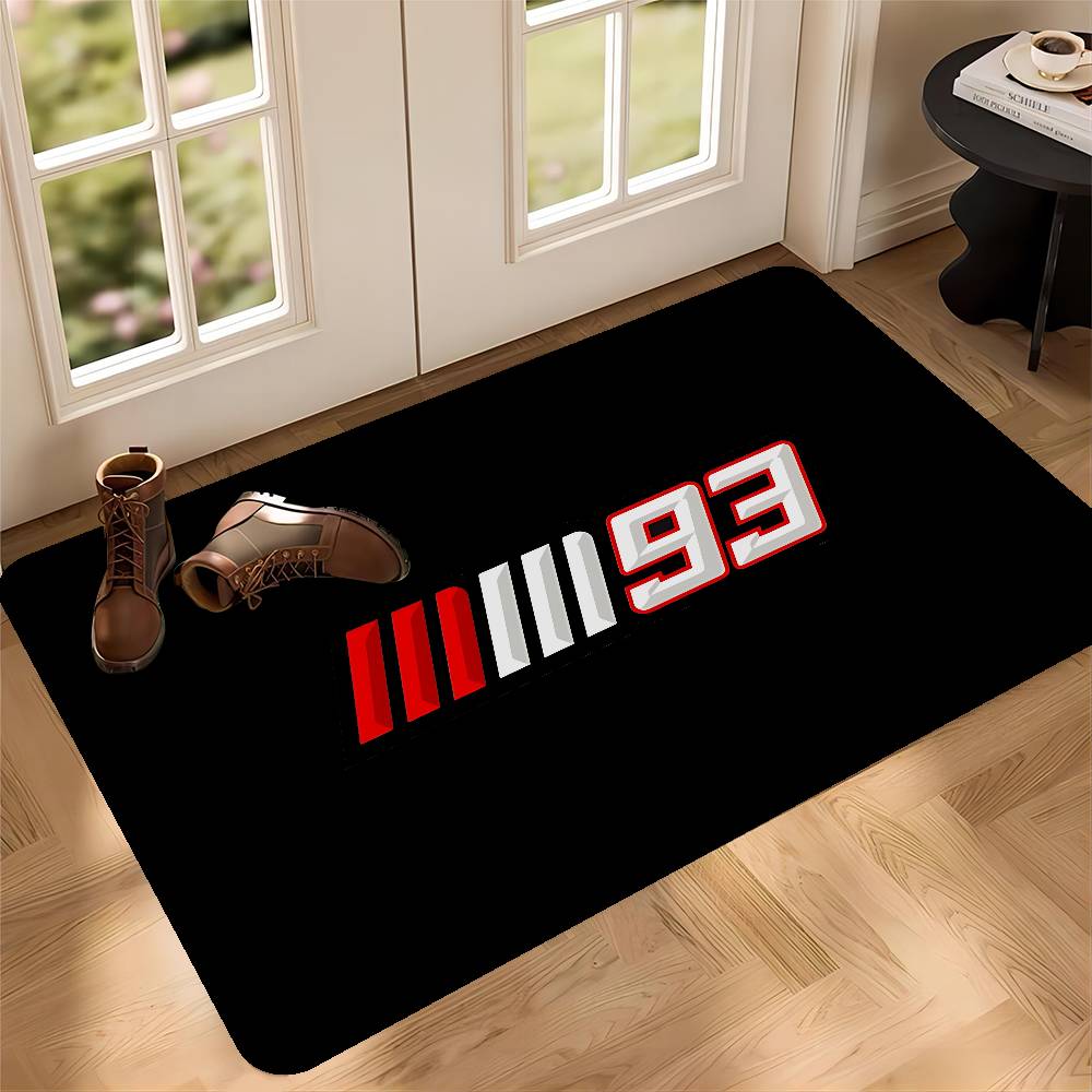 M-Marquezs-s 93 Logo Entrance Door Mat Washable Non-Slip Living Room Sofa Chairs Area Mat Kitchen Welcome Doormat