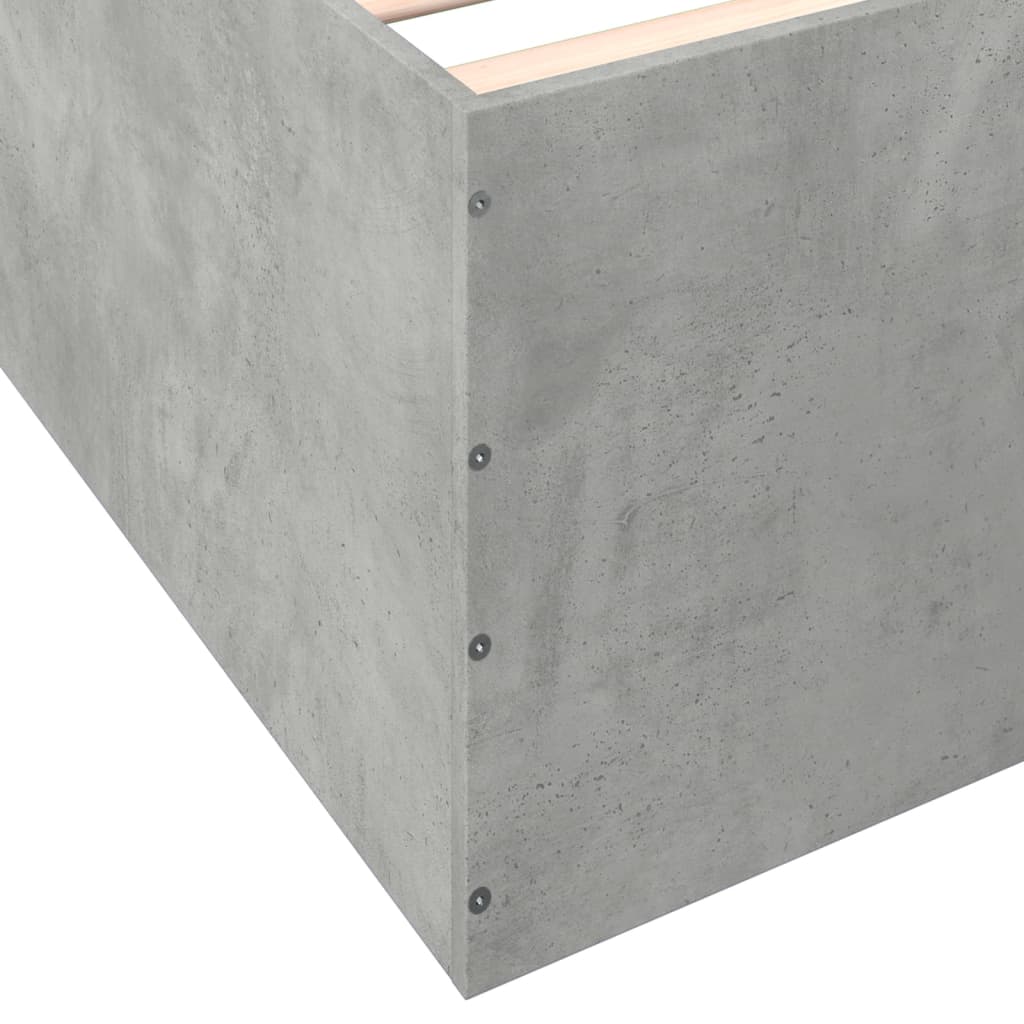 Bed Frame Concrete Grey 75 x 190 cm Engineered Wood