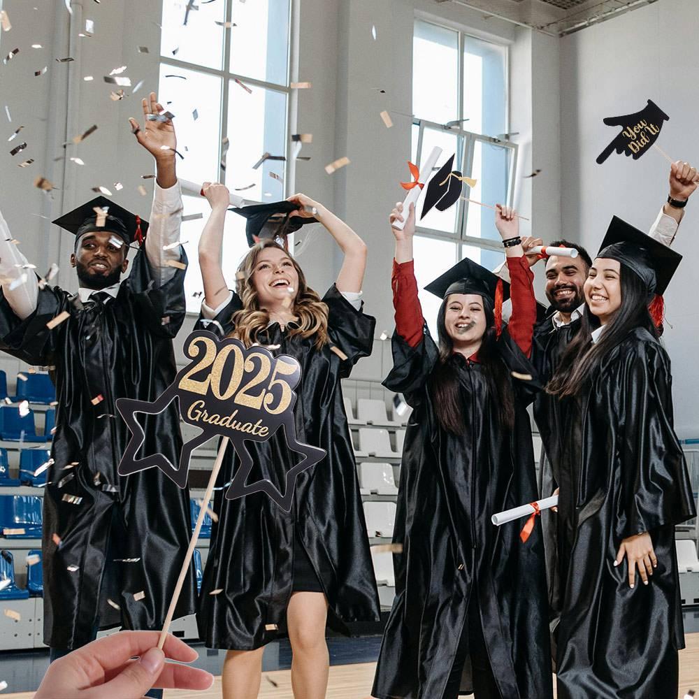 25pcs Congratulation Graduation Photography Props Dress Up Costume Mask For Graduation Season Party