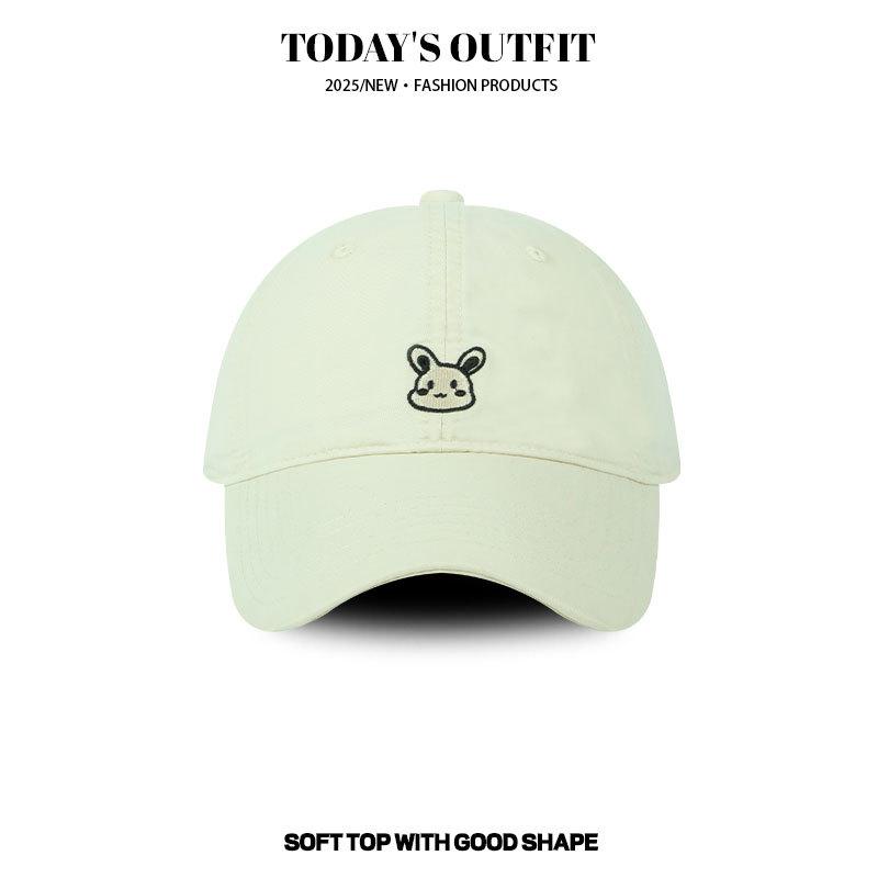 Little Rabbit Embroidery Cartoon Embroidery Adult Baseball Cap Baseball Cap Cute Sweet Style Boy and Girl Sun Hat