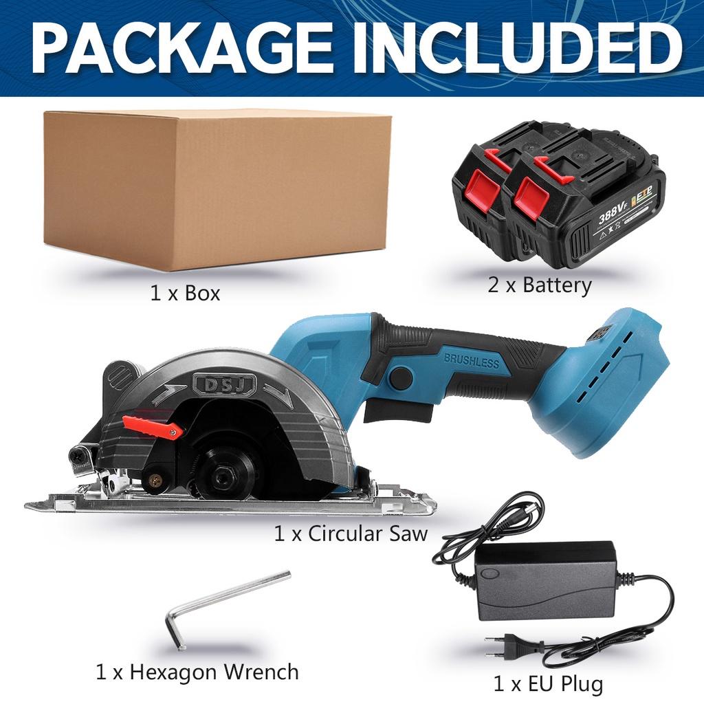 125mm 0-45° 100V-240V 1800W Brushless Electric Circular Saw Handle Adjustable Woodworking Cutting Power Tools For 18V Battery