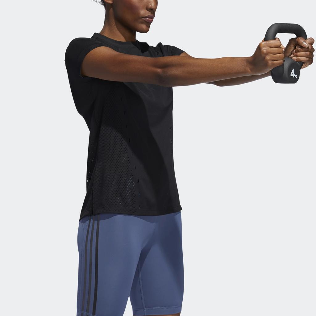 Adidas Engineered Tee Training Running Sports Fitted Crew Neck Short Sleeve T-Shirt Women Tops Black DX7532