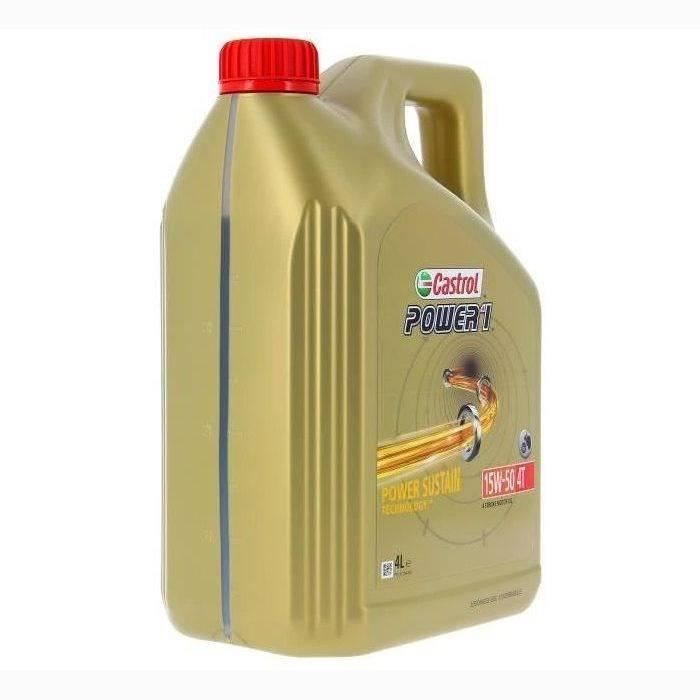 Huile moteur - CASTROL Power 1 4T 15W-50 - 4L - 15W50