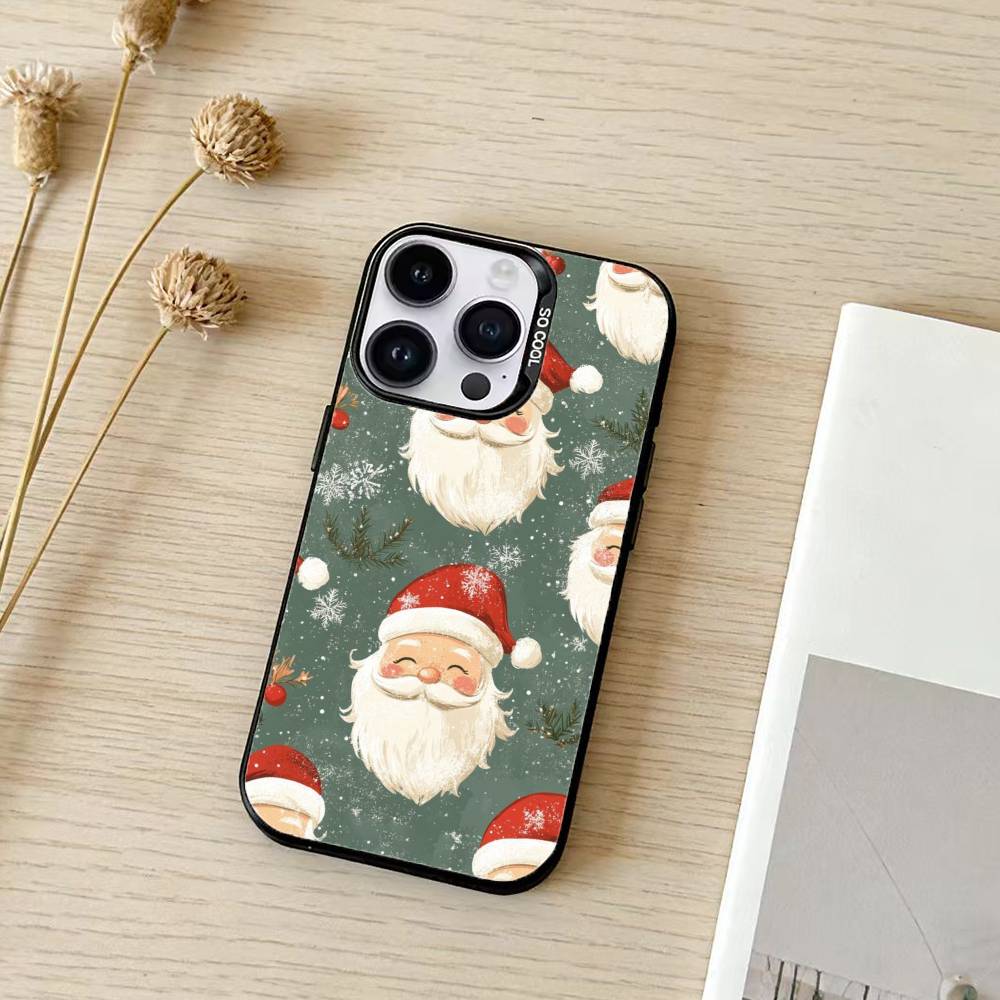 Christmas Santa Claus Phone Case Color Silver Shell For IPhone 17 16 15 14 13 12 11 Pro Max Plus