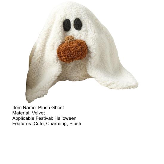 Halloween Plüsch Geist Spielzeug Gefüllt 3D Geist Plüschkissen mit Kürbis/Fledermaus für Kinder Erwachsene Halloween Party Geschenke