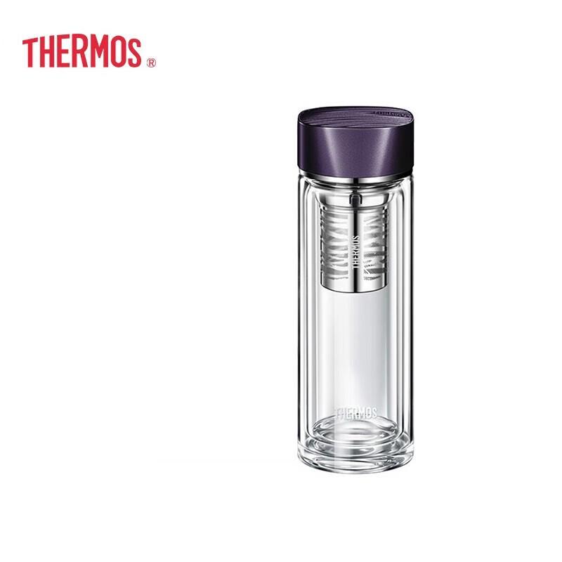 Thermos Double-Layer Glass Tea Infuser Bottle