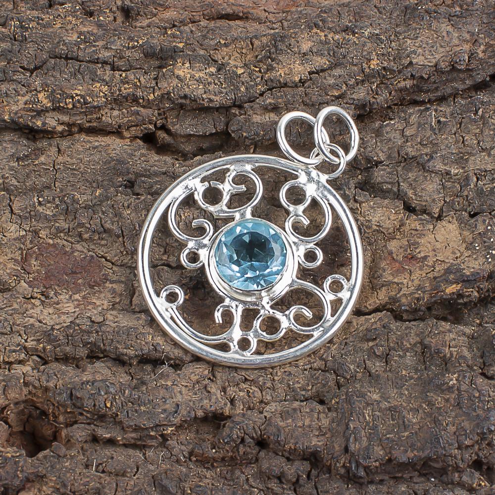 Sky Blue Topaz Earring Gemstone Earring, 925 Solid Sterling Silver Pendant Jewelry Handmade Pendant, Silver Jewelry For Gift