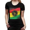 T-shirt a strisce Rasta per donna, girocollo, streetwear, magliette da donna, top estivi corti