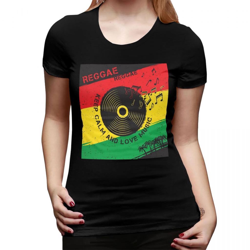 T-shirt a strisce Rasta per donna, girocollo, streetwear, magliette da donna, top estivi corti